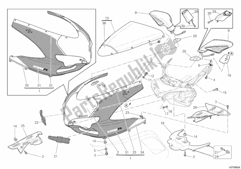 Todas las partes para Cubierta de Ducati Superbike 1198 R 2010